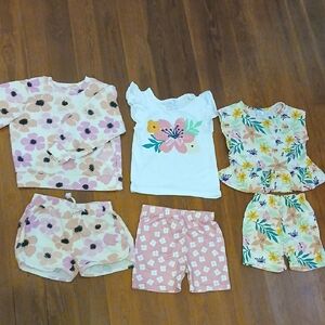 Floral Kids Set - Pink, White, Yellow GIRL 4T And 4